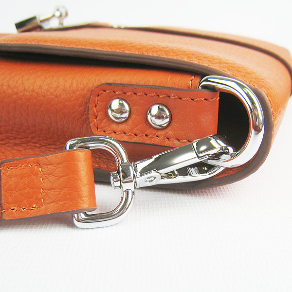 Fake Hermes Togo Leather Messenger Bag Orange 8079 - Click Image to Close